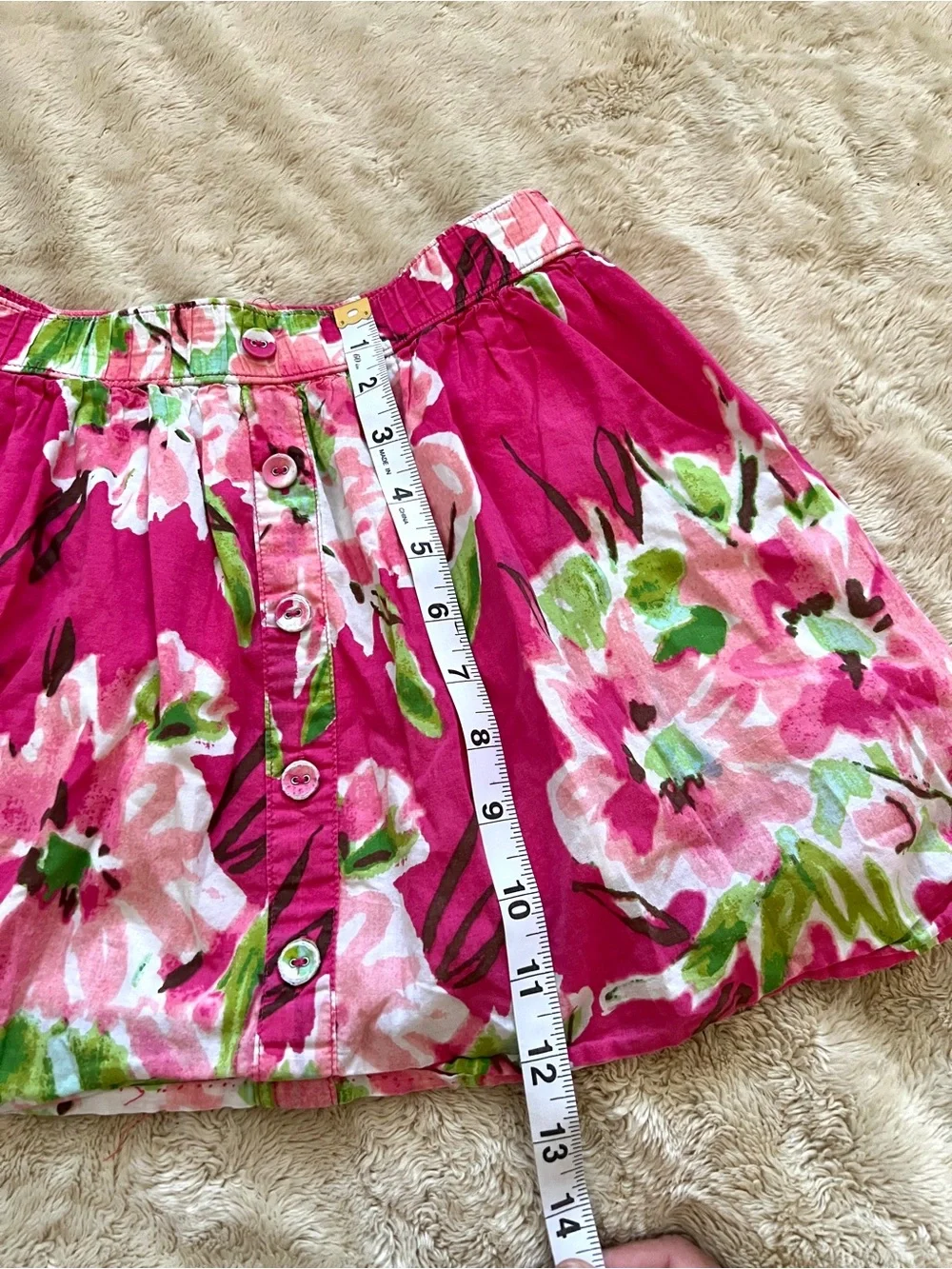 CHEROKEE Girl's Pink Floral Casual Skirt Size 7